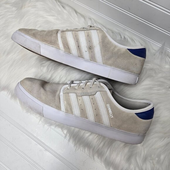 Adidas SEELEY White Cream Royal Skateboarding Men's Shoes Size 12 C76062 - Picture 2 of 9